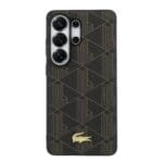 Lacoste PVC Blend Monogram Gold Logo Magnetic Brown Kryt Samsung Galaxy S26 Ultra