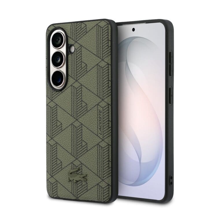 Lacoste PVC Blend Monogram Magnetic Khaki Kryt Samsung Galaxy S26