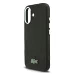 Lacoste PVC Iconic Petit Pique Metal Logo MagSafe Black Kryt iPhone 16