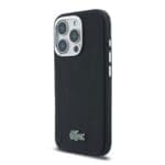 Lacoste PVC Iconic Petit Pique Metal Logo MagSafe Black Kryt iPhone 16 Pro