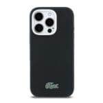 Lacoste PVC Iconic Petit Pique Metal Logo MagSafe Black Kryt iPhone 16 Pro Max