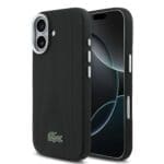 Lacoste PVC Iconic Petit Pique Metal Logo MagSafe Black Kryt iPhone 17