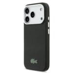 Lacoste PVC Iconic Petit Pique Metal Logo MagSafe Black Kryt iPhone 17 Pro