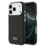 Lacoste PVC Iconic Petit Pique Metal Logo MagSafe Black Kryt iPhone 17 Pro