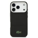 Lacoste PVC Iconic Petit Pique Metal Logo MagSafe Black Kryt iPhone 17 Pro Max