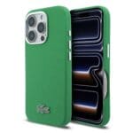 Lacoste PVC Iconic Petit Pique Metal Logo MagSafe Estragon Green Kryt iPhone 16 Pro Max