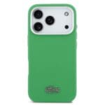 Lacoste PVC Iconic Petit Pique Metal Logo MagSafe Green Kryt iPhone 17 Pro
