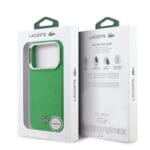 Lacoste PVC Iconic Petit Pique Metal Logo MagSafe Green Kryt iPhone 17 Pro Max