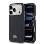 Lacoste PVC Petit Pique Semi Wrap MagSafe Navy Kryt iPhone 17 Pro Max