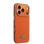 Lacoste PVC Petit Pique Semi Wrap MagSafe Orange Kryt iPhone 17 Pro