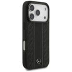 Mercedes Leather Laurel Leaves Stripes MagSafe Black Kryt iPhone 17 Pro