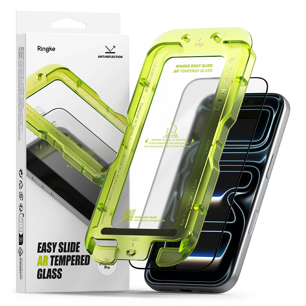 Ringke Easy Slide Anti Reflective Tempered Glass Black iPhone 17 Pro