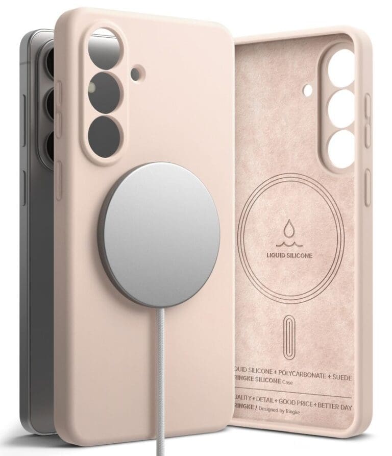 Ringke Silicone Magnetic MagSafe Pink Sand Kryt Samsung Galaxy S26 Plus