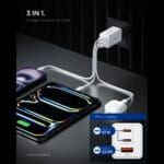 Spigen Ee673Eu Essential 3-Port Network Charger 67W White