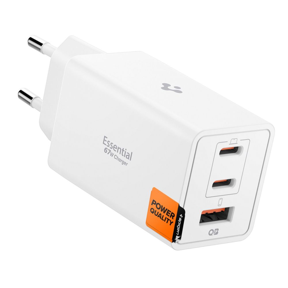 Spigen Ee673Eu Essential 3-Port Network Charger 67W White