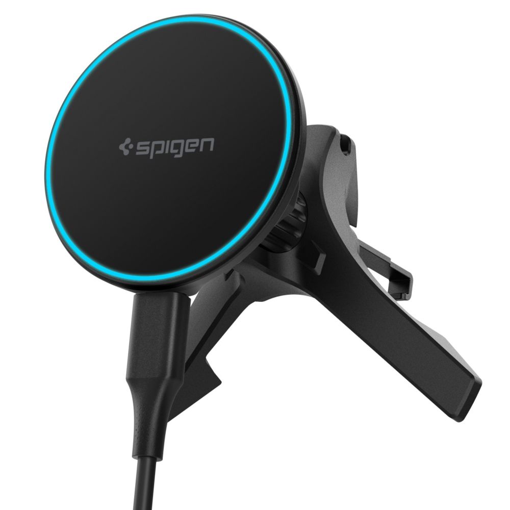 Spigen Ev15Maq Essential Magnetic MagSafe Vent Car Mount Wireless Charger 15W Qi2 Black
