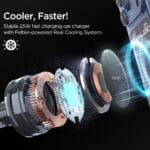 Spigen Ev25Mfaq Essential Peltier Magnetic MagSafe Vent Car Mount Wireless Charger 25W Qi2.2 Black