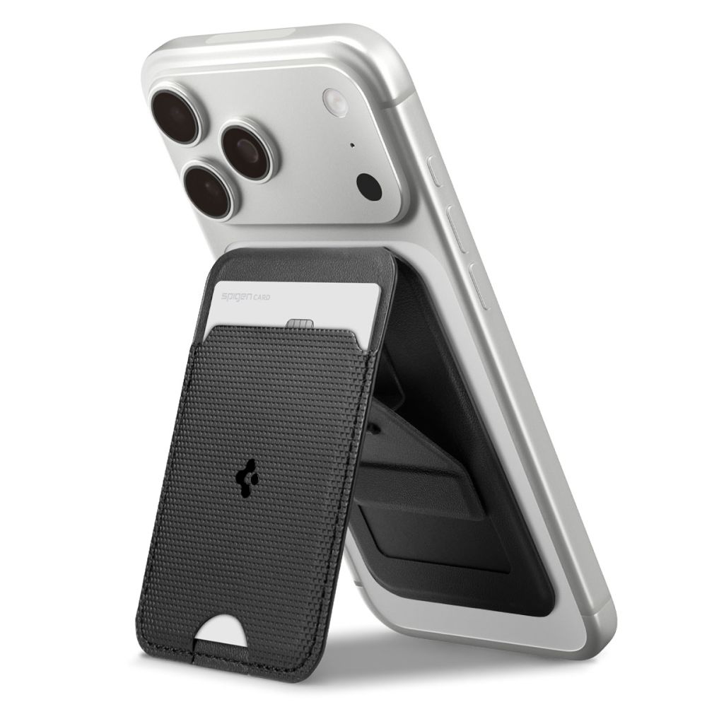 Spigen S314-1 Slim Fold Tripod MagSafe Universal Magnetic Card Holder Black