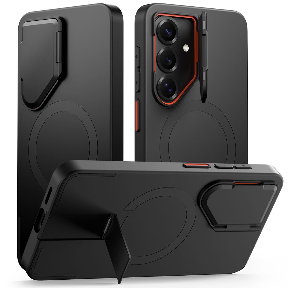 Tech-Protect Kevlar Aura MagSafe Black/Orange Kryt Samsung Galaxy S26