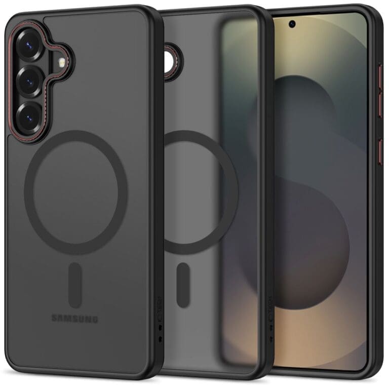 Tech-Protect Magcam MagSafe Matte Black/Red Kryt Samsung Galaxy S26 Plus