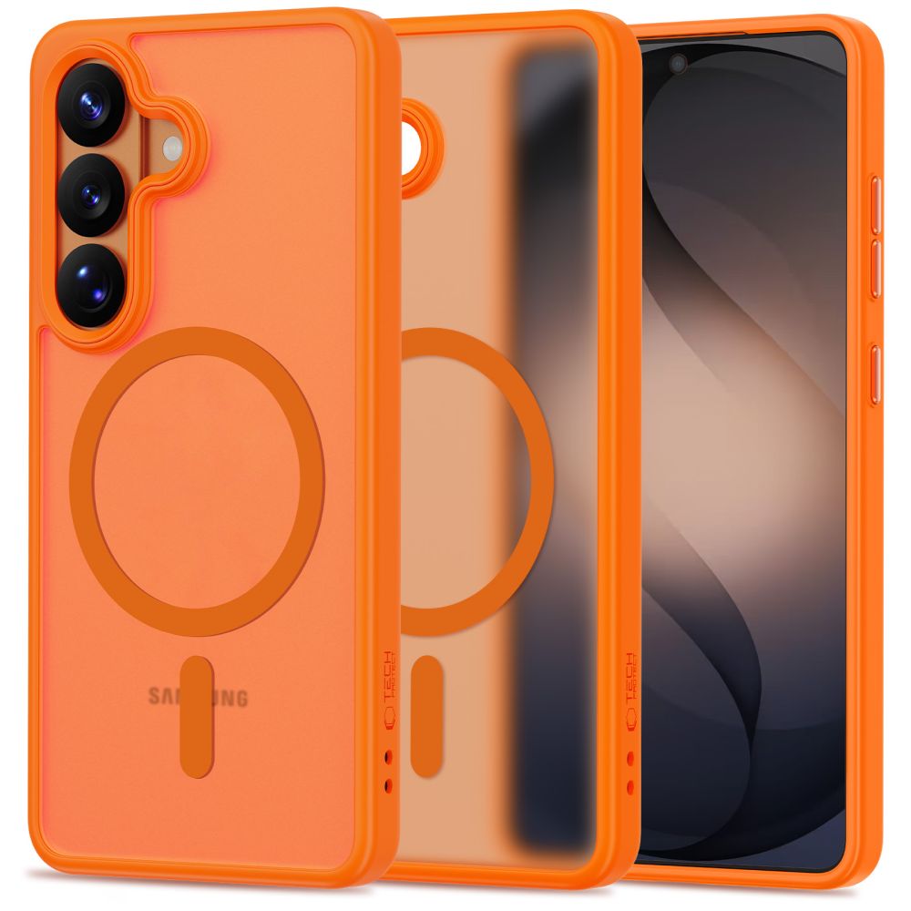Tech-Protect Magmat MagSafe Matte Orange Kryt Samsung Galaxy S26