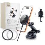 Tech-Protect V9 Arcticboost Magnetic MagSafe Dashboard & Vent Car Mount Wireless Charger 25W Qi2.2 Black
