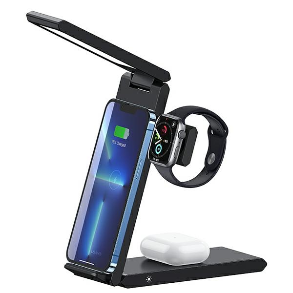 Usams 3-in-1 wireless charger with lamp 15W Black CD181WXC01 (US-CD181)