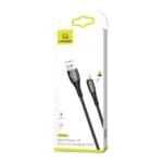 Usams Braided U-Tone Lightning Cable 1.2m Power-off 2A Fast Charging Black SJ344USB01 (US-SJ344)