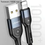 Usams Braided U48 Lightning Cable 1.2m 2A Fast Charging with LED green SJ423USB02 (US-SJ423)