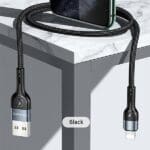Usams Braided U55 2A Lightning Cable Black 1m SJ448USB01 (US-SJ448)
