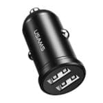 Usams Car Charger 2xUSB 2.4A Mini Black CC114TC01 (US-CC114)
