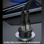Usams Car Charger 2xUSB 2.4A Mini Black CC114TC01 (US-CC114)