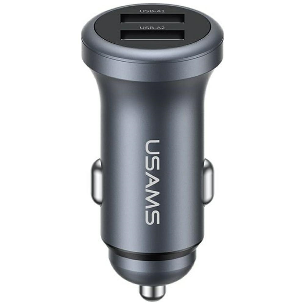Usams CC320 Aluminum Car Charger 2.4A 2xUSB-A tarnish
