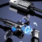 Usams U59 Magnetic Lightning Cable 2.1A Fast Charge 1m Braided Black SJ472USB01 (US-SJ472)