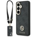 Guess 4G Big Rhinestone Triangle Strap MagSafe black Kryt Samsung Galaxy S26