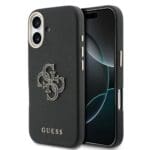 Guess PU Resin Logo Black Kryt iPhone 17