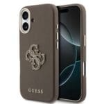 Guess PU Resin Logo Brown Kryt iPhone 17