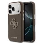 Guess PU Resin Logo Brown Kryt iPhone 17 Pro