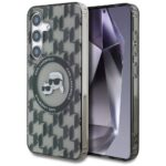 Karl Lagerfeld Button Karl & Choupette Heads On KL Pattern MagSafe Samsung Galaxy Kryt Samsung Galaxy S25