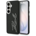 Karl Lagerfeld Grained Signature Metal Resin Logo black Kryt Samsung Galaxy S26