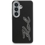 Karl Lagerfeld Grained Signature Metal Resin Logo black Kryt Samsung Galaxy S26