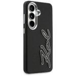 Karl Lagerfeld Grained Signature Metal Resin Logo black Kryt Samsung Galaxy S26