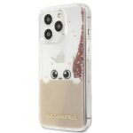 Karl Lagerfeld KLHCP13LPABGNU pink Hardcase PEEK A BOO Liquid Glitter Kryt iPhone 13 Pro