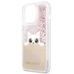 Karl Lagerfeld KLHCP13LPABGNU pink Hardcase PEEK A BOO Liquid Glitter Kryt iPhone 13 Pro