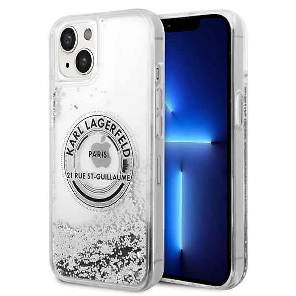 Karl Lagerfeld KLHCP14MLCRSGRS silver Hardcase Liquid Glitter R Kryt iPhone 14 Plus / 15 Plus