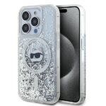 Karl Lagerfeld KLHMP14XLGCHSGH Hardcase transparent Liquid Glitter Choupette H Kryt iPhone 14 Pro Max