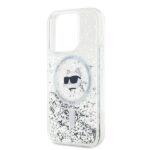 Karl Lagerfeld KLHMP14XLGCHSGH Hardcase transparent Liquid Glitter Choupette H Kryt iPhone 14 Pro Max