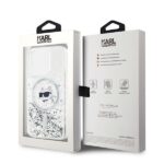 Karl Lagerfeld KLHMP14XLGCHSGH Hardcase transparent Liquid Glitter Choupette H Kryt iPhone 14 Pro Max