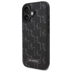 Karl Lagerfeld KLHMP16MPKHPORPK black Hardcase Hot Stamp MagSafe Kryt iPhone 16 Plus