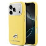 Karl Lagerfeld PU Karl and Choupette Heads Pins MagSafe Yellow Kryt iPhone 17 Pro